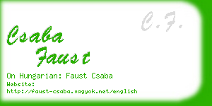 csaba faust business card